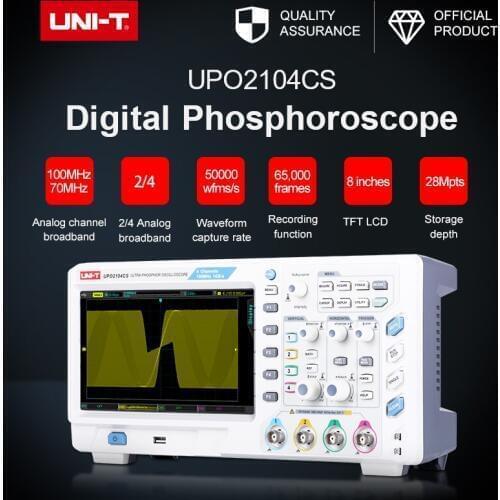 UNI-T UPO2104CS Digital phosphoroscope 8 TFT LCD 100MHz 4 Channels 1GS/s Ultra Storage Oscilloscope USB OTG Interface