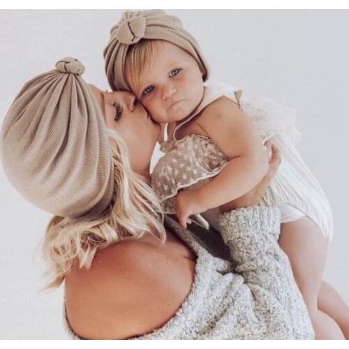 Autumn Cute Knot Baby Hat Turban Solid Color Kids Girl Boy Cap Beanies Soft Infant Toddler Head Wraps
