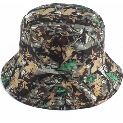 Outdoor Camouflage Bucket Hat Reversible Summer Fisherman Hat For Men Women Hiking Fishing Cap Sun Protection Boonie Hats