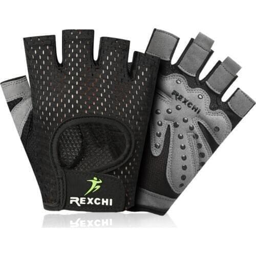 Drive sports gloves gym fitness fingerless Men Women Grip Padded Silicone Anti-Slip horizontal bar Dumbbell summer Thin section