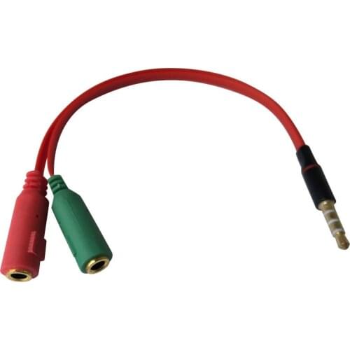 PC Headset to 3.5mm Smartphone Flat Adapter: Convert Dual 3.5mm to 3.5mm, PC Computer Headset to smartphone mobile phone adatper