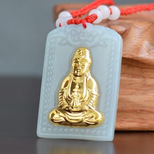 Hetian Jade Pendants For Men Guanyi Jade Jewelry Good Gift High Quality Jade Necklace Pendant