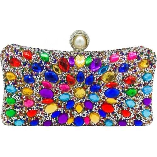Two Side Luxury Crystal Floral Clutch Bag Evening Bag Woman Fashion Diamond Wedding Shoulder Wallet Purse Handbags