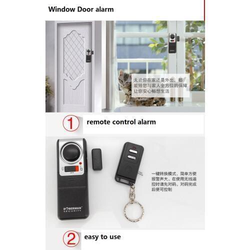 SE-0119 Wireless Door Alarm w_ Remote Vibration alarm thief alarm