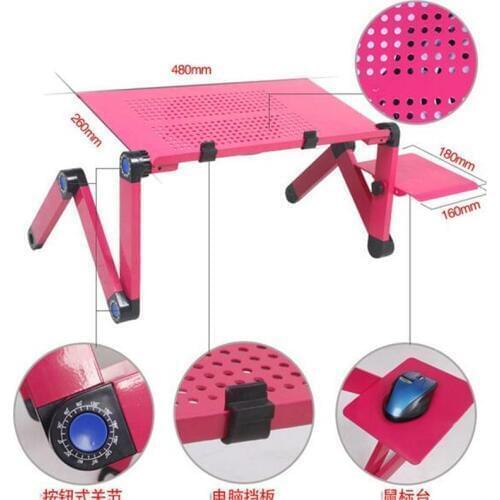 Wholesale 48*25cm Folding Laptop desk Bed portable tablet PC desk with USB fan and mouse board