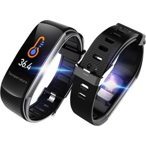 C6T Smart Bracelet Watches Body Temperature Wristband IP67 Waterproof Sleep Monitor Fitness Health Tracker Bluetooths Smartband