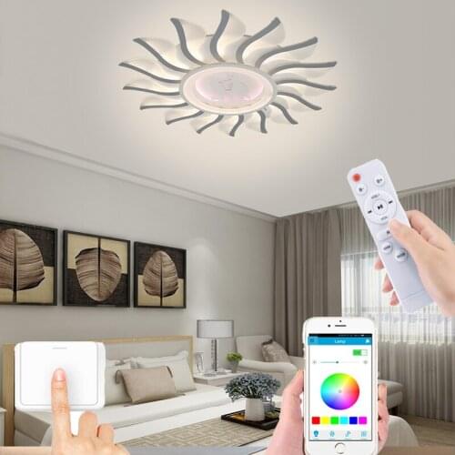 New modern bedroom LED lamp living room ceiling lamp creative APP remote control dimming lamp villa indoor dining room lighting