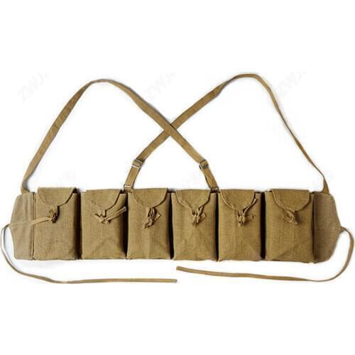 WW2 WWII Chinese Army Zb26 Combat Field Magazine Pouch 6 Cells Bag Retro
