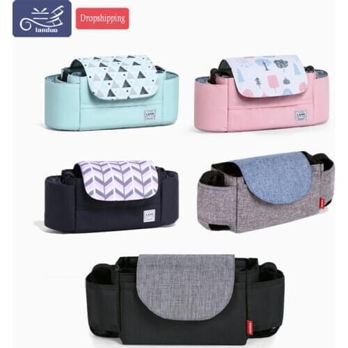 LAND Baby Stroller Organizer Portable Baby Carriage Hanging Bags Pram Cup Holder Multi-function Stroller Accessories Bag MPB100