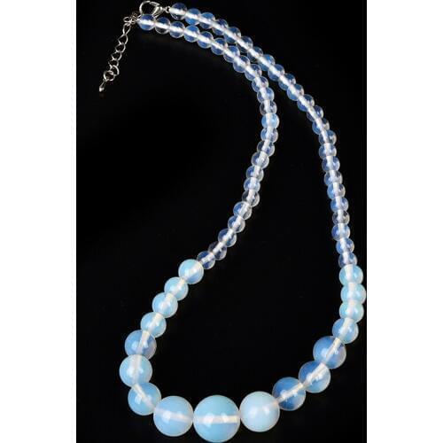 6 mm-14 mm Light Blue Beads had A Transparent sheen ,Easy to Match Opal Necklace