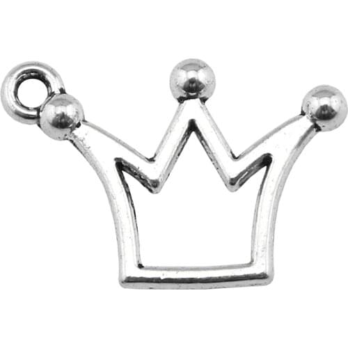 WYSIWYG 20pcs 20x13mm Cute Crown Charm Pendants For DIY Jewelry Making Small Crown Pendants Charm Small Crown