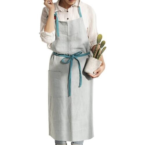 Japanese cotton linen fashion home kitchen aprons painting restaurant clothing