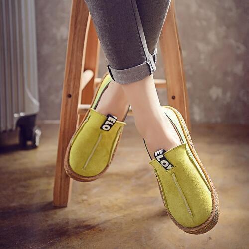 Bjakin Women Walking Shoes Retro Round Toe Loafers Shoes Female Slip-On Sneakers New Design Light Cheap Trainers Plus Size 42