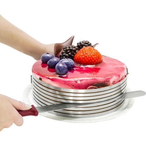 1PC Adjustable Stainless Steel DIY Circular Cake Ring Layer Slicer Cutter Mold Cake Decorating Tools Mousse Mould Slicing NE 009