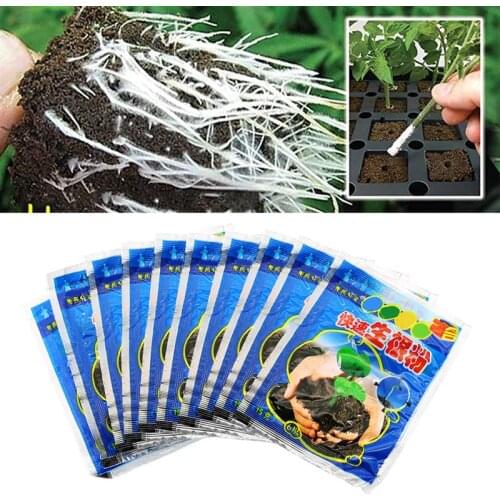 10 Bags Fast Rooting Powder Rooting Hormone Powder Improve Flowering Cutting Survival Rate Plants Grow Cut Dip Powder Fertilizer