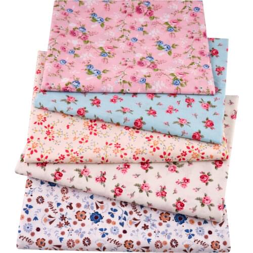 100% Cotton Fabric Sewing Pink Printed Flower Designs Tecido Scrapbooking Bedding Twill Cloth Quitling Patchwork Home Textile