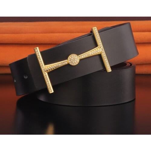 3.8 Cm Wide Fancy Vintage Belt Mens Leather Designer Fashion High Quality Letter Buckle Belt Mens Solid Color Ceinture