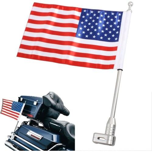 American Flag Pole Luggage Rack Vertical Mount Parade For Honda GoldWing GL1800 2001-2011 Motorcycle Custom Decorative Parts