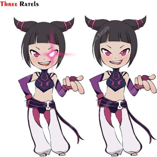 Three Ratels B459 Juri Ultra Sf4 Chibi Fighter Anime Stickers Personalized Creative Scratch Decals Auto Accessory
