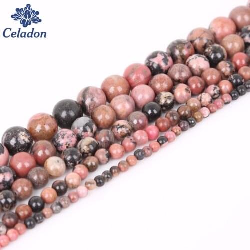 New Black Rhodochrosite Beads 4/6/8/10/12 mm 15'' Natural Round Stone Beads For Handmade Jewelry Necklace&Bracelet Craft Making