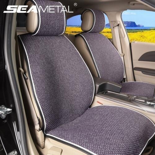 Linen Car Seat Cover Four Season Universal Automobiles Seat Covers Anti Silp Pad Mat Car Seat Cushion Protector Breathable Flax