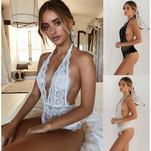 Black/White Lace Women Sexy Lingerie Hot V-neck Teddy Babydoll Lingerie Sexy Erotic Lingerie Women G-string Costumes Underwear