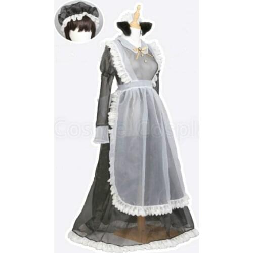 Cos Transparent Lace Hot Traditional Apron Dress Maid Long Dress Cosplay Costume Apron