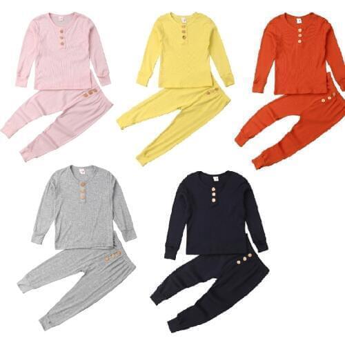 Toddler Kids Baby Boys Girls T Shirt Pants Leggings Outfits Clothes Tops T-shirt Pants Pajamas Sleepwear Outfit