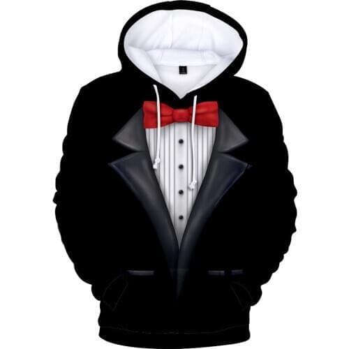 Fake Suit Tie Hoodies Men/women 3D Print Harajuku High Quality 2020 Hot Design Fake Suit Tie Mens Hoodies Sweatshirt