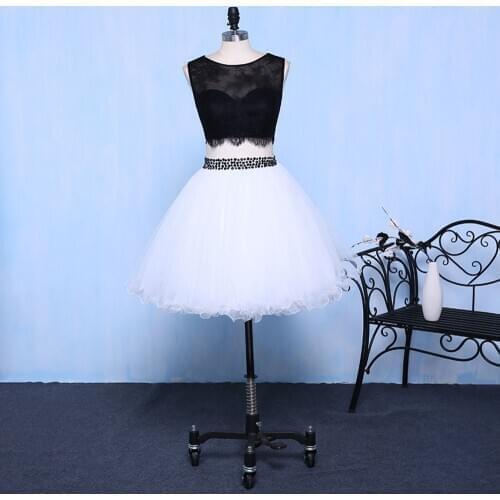 Two Piece Illusion Lace Short Special Occasion Dresses Homecoming Dance Queen Dress Above knee Mini Custom