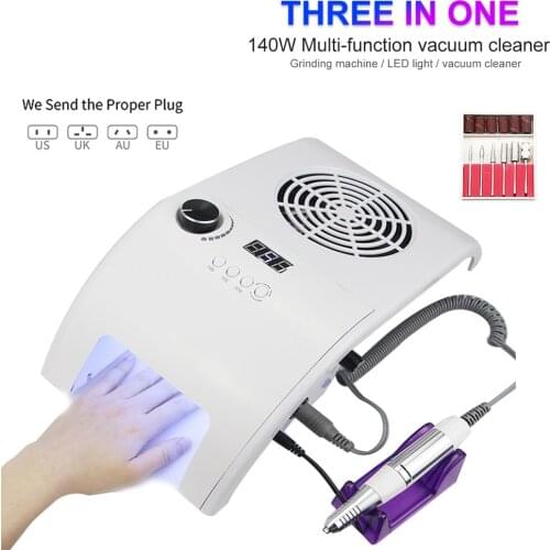Multifunction 3 In1 With 80W VU LED Nail Dryer 30000Rpm Nail Drill Machine And 40W Vacuum Cleaner for Manicure Pedicure
