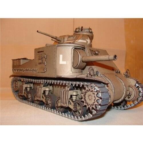 DIYMyModeI Us m3 Lee tank DIY Handcraft Paper Model KIT Handmade Toy Puzzles Gift Movie props RU(Origin)