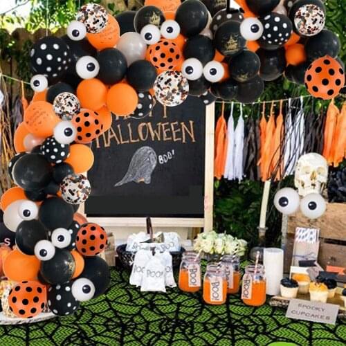 120pcs/lot Halloween Latex Balloon Chain Set Halloween Theme Party Decoration Aluminum Film Balloon Set