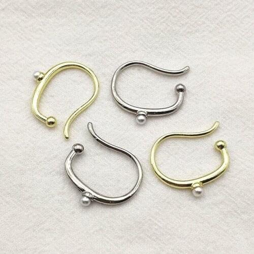 New Arrival! 26x22mm 100pcs Zinc Alloy Imitation Pearl Ear Clip For Handmade Earring DIY Parts Jewelry Findings & Components