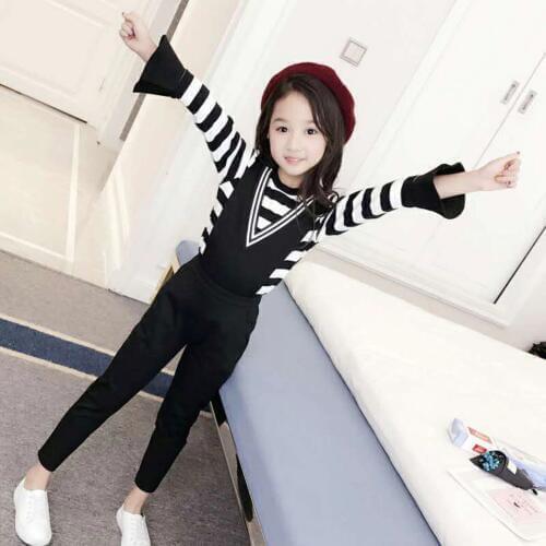 New Arrivals 3t-12 Yrs Toddler Girls Clothes 2Pcs Outfit Spring Autumn Kids Clothes Girls Tracksuit Suit For Girls Clothing Sets