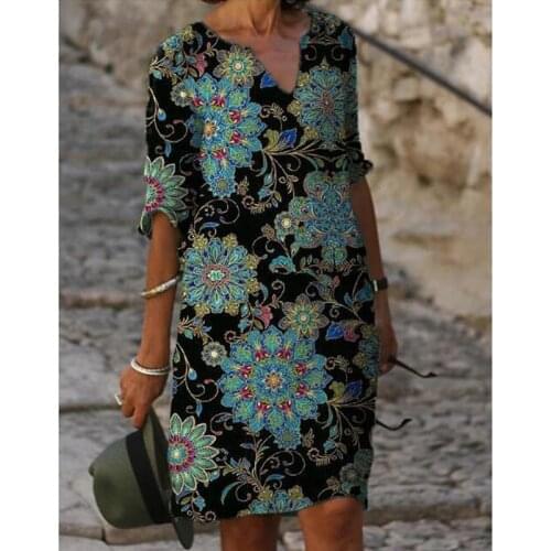 Spring Summer Dress For Women Dresses Print Plus Size Loose Vestidos De Verano Casual Vintages Satin Woman Clothes Night Dress