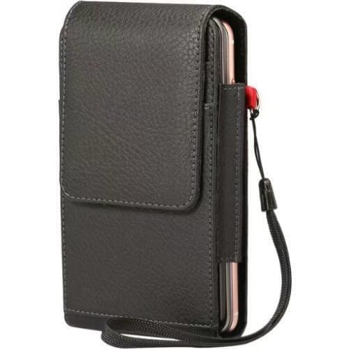 Luxury Universal vertical Double layer Black Holster Leather Case Cover Belt Clip for Lenovo A2010 A 2010 Phone bag Accessories