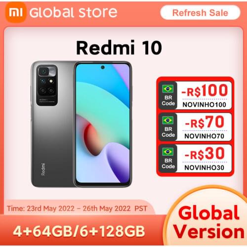 Xiaomi Redmi 10 64GB/128GB Global Version New Cellphone 50MP AI quad camera 90Hz FHD Display MediaTek Helio G88 Octa Core