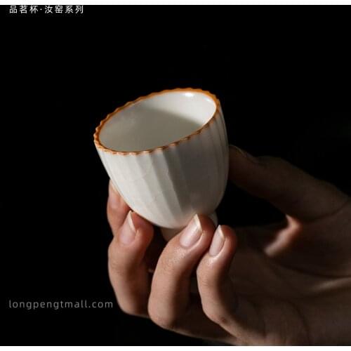 Dehua white porcelain ceramic cup China Kung Fu cup drinking tea ceramic sample Tea Cup China tea bowl host cup single cup