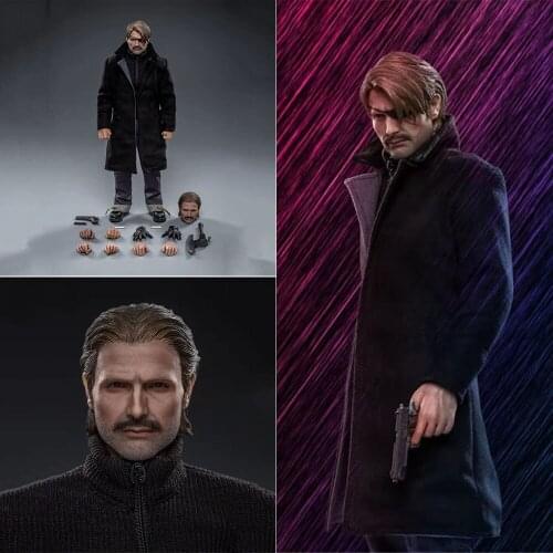 STUDIO-002 Black Kaiser 1/6 Killer Mads Mikkelsen Model with Double Head 12'' Male Action Figure Full Set Toys for Collection