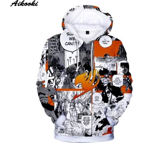 All-match Print Novelty Men/Women Hoodies Anime Fairy Tail Sweatshrit High Quality Printed Fairy Tail 3D Hoodies children graith