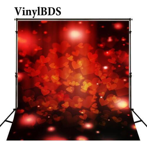 VinylBDS Valentine Day Backdrop Background Vintage Red Love Backdrops Bokeh Glitter Backdrop Newborn Photo for Studio