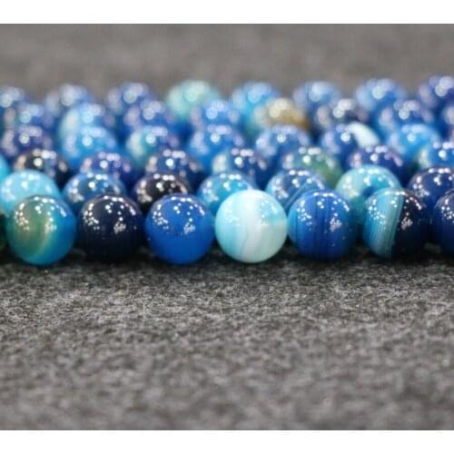 10mm 38pcs/lot, TOP Quality ! Handmade Blue Smooth Loose Spacer Round Stone Beads Bracelet DIY Jewelry Making