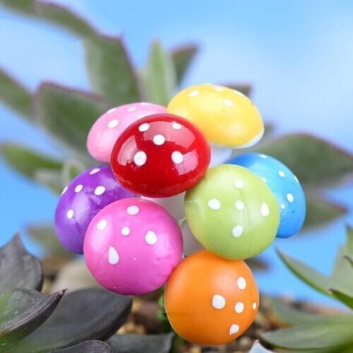 100PCS Multi-colored Foam Mushrooms Miniatures for Fairy Garden DIY Bottle Landscape Decorative Mushroom Figure Decorative