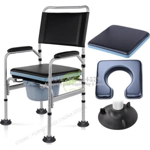 38%Bathroom Chair Shower Chair Toilet Chair For Elderly Toilet Stool Walkers For Elderly Portable Toilet Chair Foldable Non-slip