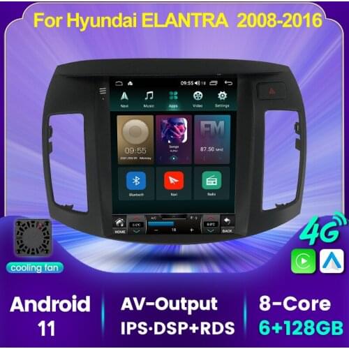 9.7'' Vertical Screen Android 11 Autoradio Car Multimedia GPS Navigation Radio Player For Hyundai ELANTRA 2008-2016