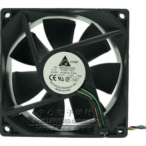 9025 AUB0912VH 12V 0.6A 9CM/cm 4-pin temperature-controlled PWM cooling fan