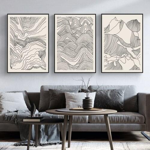 Abstract Lines Black And White Wall Poster Art Canvas Decoration Oil Painting Home Minimalism Now Home Decoration Painting