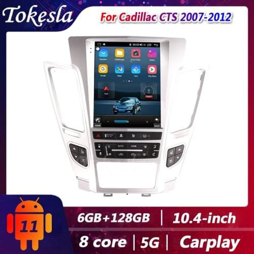 Tokesla Car Radio For Cadillac CTS Telsa 2 din Android 11 Stereo receiver Central Multimedia Player DVD Gps Navigation 2007-2012