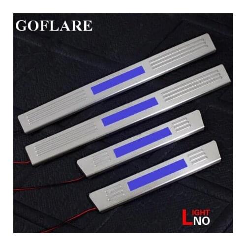 Car Styling for Mitsubishi Outlander 2007-2012 led auto door sill protector cover illuminated welcome petal scuff plate guard